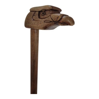 Carved Eagle Bust Walking Stick For Sale