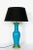 Mid-Century Modern Aldo Londi Bitossi Rimini Blue and Green Stripe Table Lamp, 1950's For Sale - Image 3 of 12