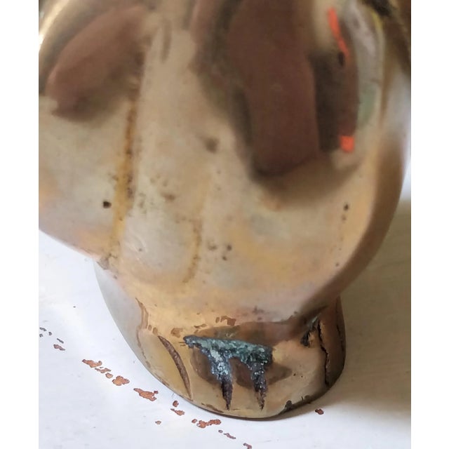 Shabby Chic Vintage Solid Brass Penguin Paperweight For Sale - Image 3 of 6