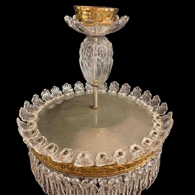 Italian Circular Crystal and Bronze Ceiling Lights, 1960s, Set of 2 For Sale - Image 12 of 13