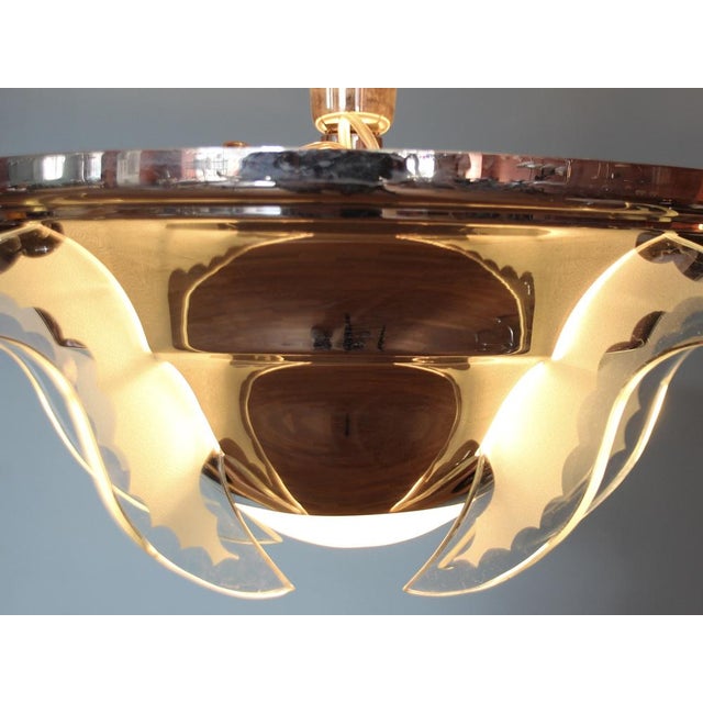 French Art Deco Pendant Lamp, 1930s For Sale - Image 3 of 11
