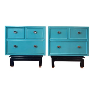 1960s Vintage Lacquered Nightstands by American of Martinsville - a Pair For Sale