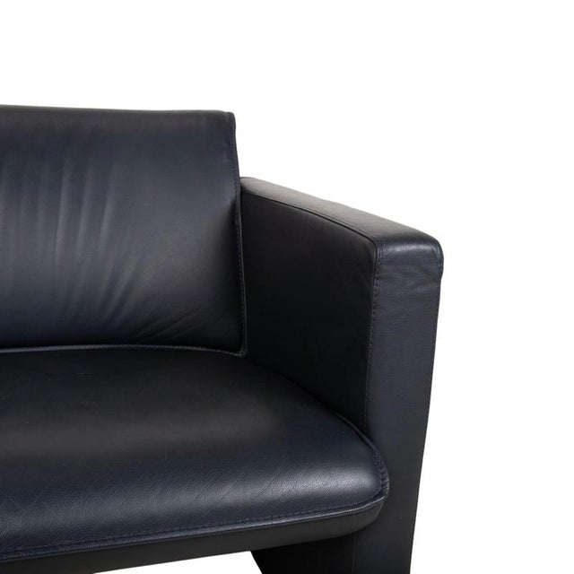 Dark Blue Leather 2-Seater Sofa from Leolux For Sale - Image 5 of 11