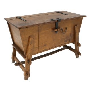 Brutalist Oak Liquor Wine Bar Cabinet, 1960s For Sale