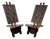 Mid 20th Century Pair of Geometric Carved Low Slung Tribal Palaver Chief Chairs For Sale