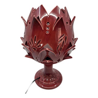 Artichoke Lamp in Bordeaux Ceramic, 2010s For Sale