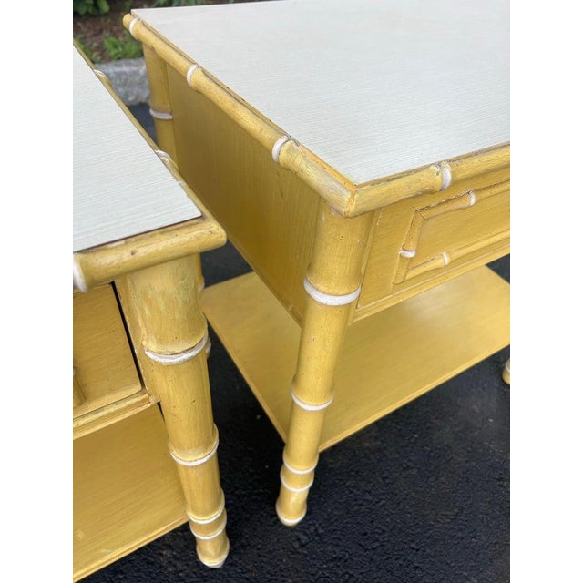 Pair of Faux Bamboo Thomasville Allegro Nightstands or Side Tables For Sale - Image 13 of 18