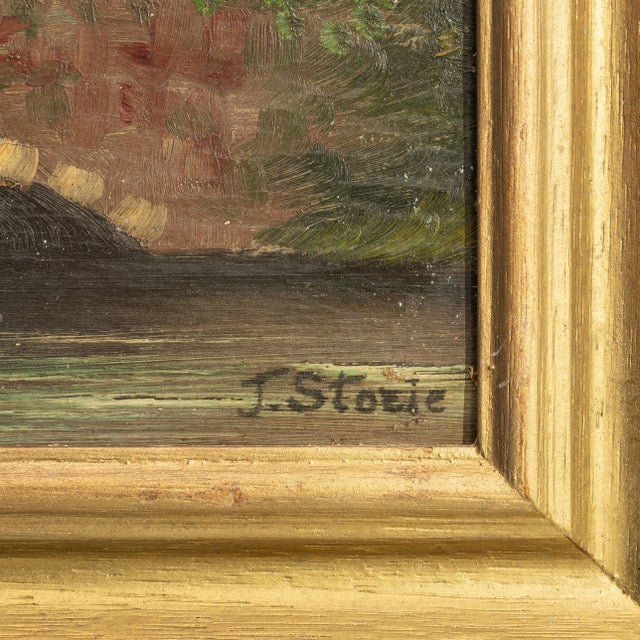 Traditional 1930s Belgium Green Wood Painting For Sale - Image 3 of 13
