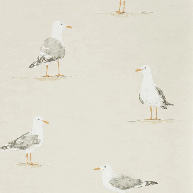 Sanderson Shore Birds Wallpaper in Driftwood For Sale