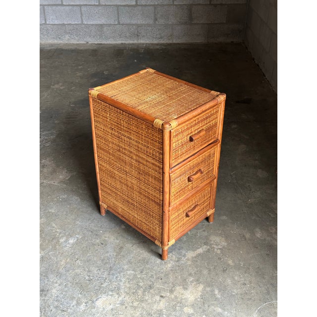 1980s 1980s Bamboo and Cane British Colonial Style Small Chest For Sale - Image 5 of 9