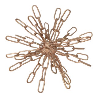 Mid 20th Century Atomic Starburst Gold Metal Chain Sculpture For Sale