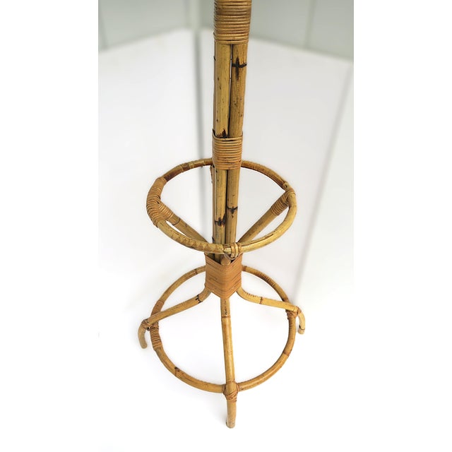 Tan Wicker Bamboo Coat Rack Stand For Sale - Image 8 of 10