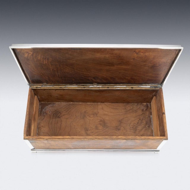 Vintage American Silver Cigar Box, 1920 For Sale - Image 4 of 18
