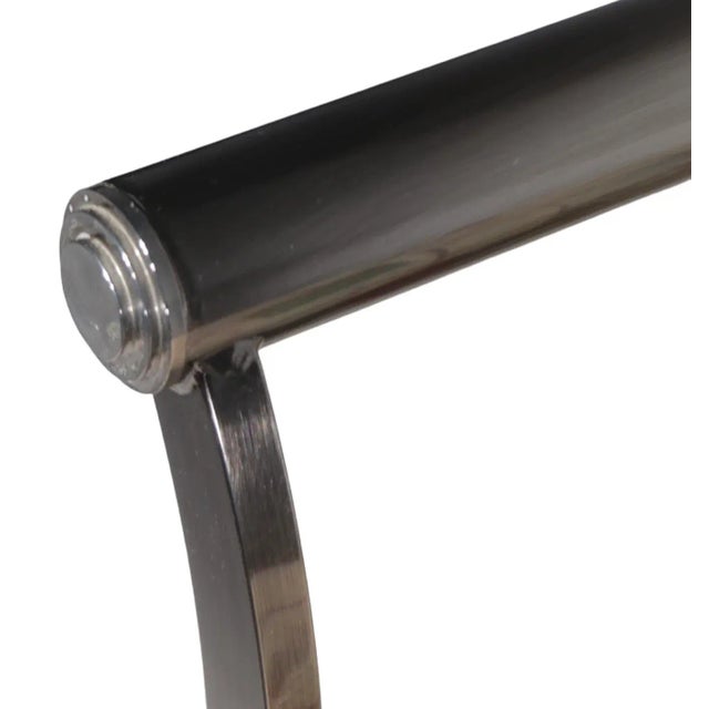 Metal Post Modern Steel and Upholstered Bench by Design Institute America Dia C 1980/1990's For Sale - Image 7 of 12