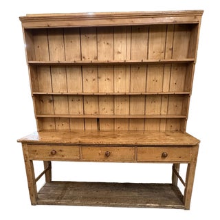 Late 19th Century Pine 2 Piece Hutch For Sale