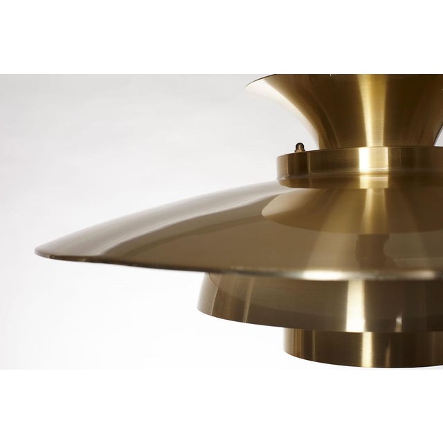 Mid-Century Brass Pendant Light, Denmark, 1980s For Sale - Image 5 of 12