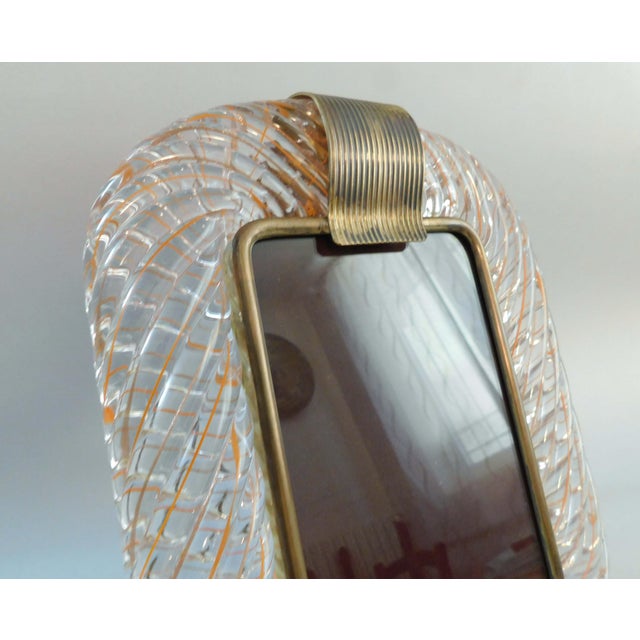Metal 20th Century Orange Filament Murano Photo Frame For Sale - Image 7 of 7