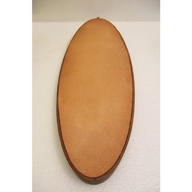 Wood Oval Mirror with Wooden Frame, 1950s For Sale - Image 7 of 9