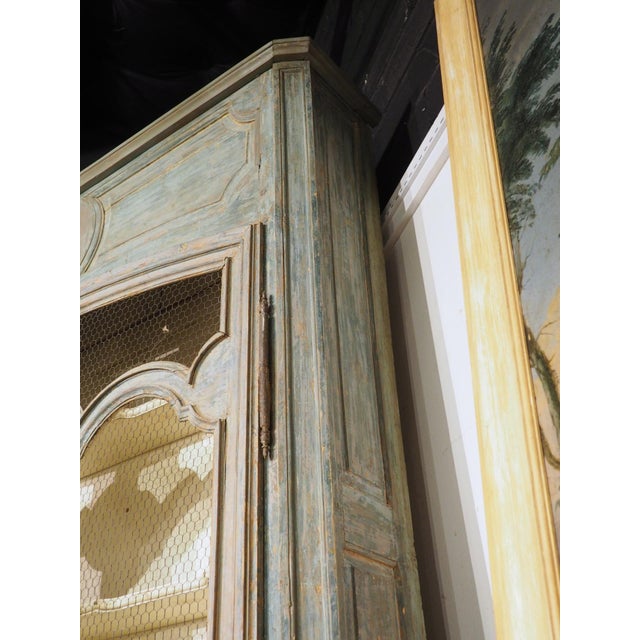 Monumental 18th Century Hand Scraped and Painted French Buffet Deux Corps Bibliotheque For Sale - Image 9 of 18