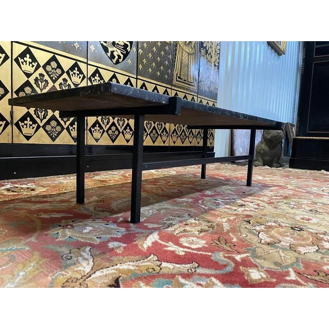 Iron and Marble Coffee Table, 1950s-1960s For Sale - Image 4 of 7