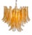 Large Amber Murano Glass Leaf Chandelier, Italy, 1970s For Sale