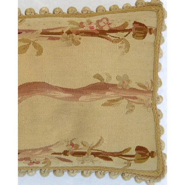French Circa 1870 Antique French Aubusson Tapestry Pillow For Sale - Image 3 of 9