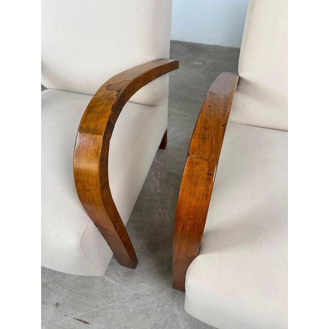 Vintage Art Deco Lounge Chairs in Fabric, 1930s, Set of 2 For Sale - Image 6 of 11