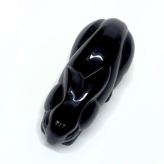 Ceramic Vintage Black Ceramic Bunny by Mikasa Japan For Sale - Image 7 of 11