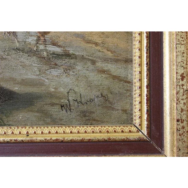 Mountain Landscape, 1800s, Oil on Canvas, Framed For Sale - Image 3 of 13