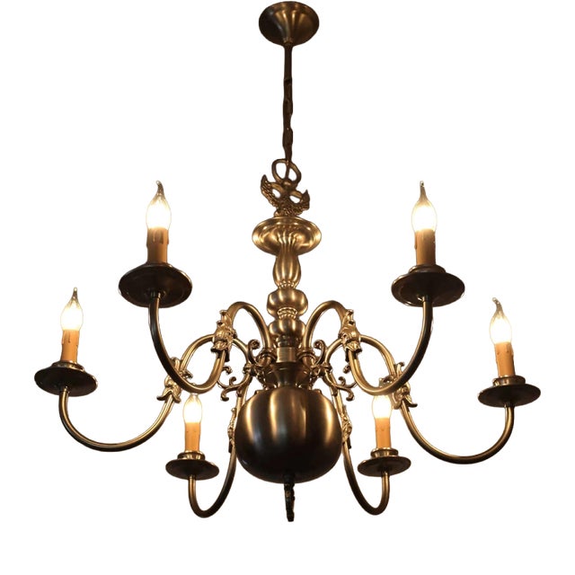 White Flemish Chandelier with Fish For Sale