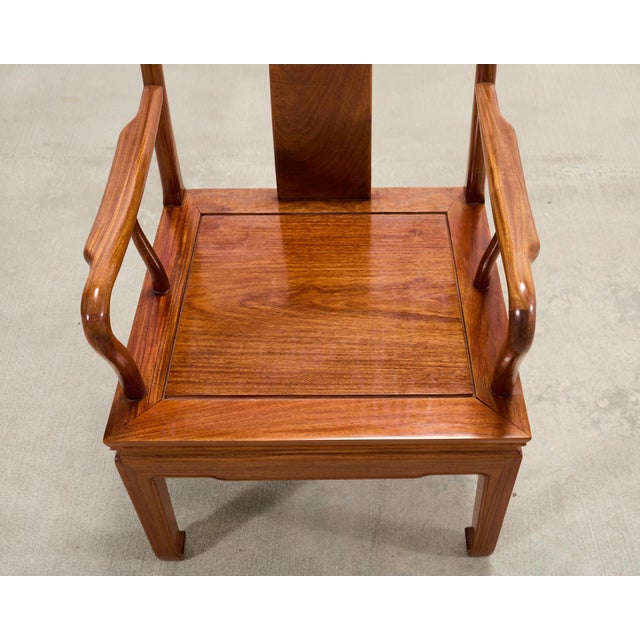 Pair of Chinese Export Ming Dynasty-Style Hardwood Armchairs For Sale - Image 16 of 18