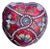 Vintage Cloisonné Enamel Heart-Shaped Trinket Box – Red Ground, Floral Motif, Silver-Blue Technique For Sale