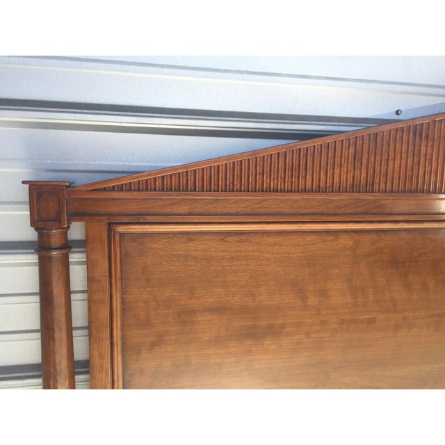 Neoclassical Niermann Weeks Custom Neoclassical Solid Cherry With Walnut -Finish Headboard For Sale - Image 3 of 5