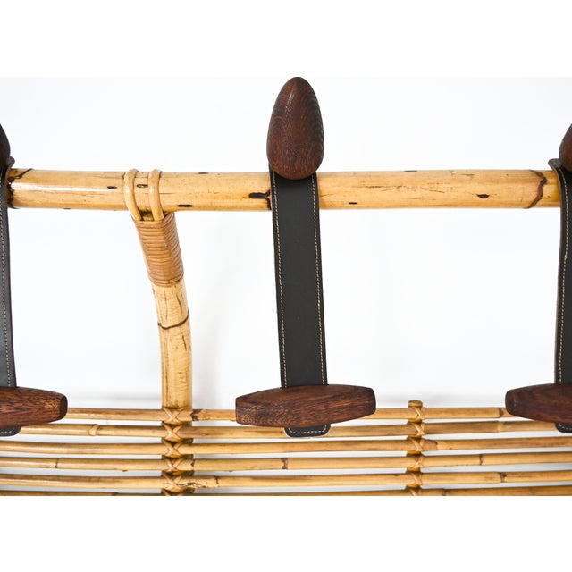 1960s Italian Rattan Coat Rack, 1960s For Sale - Image 5 of 7