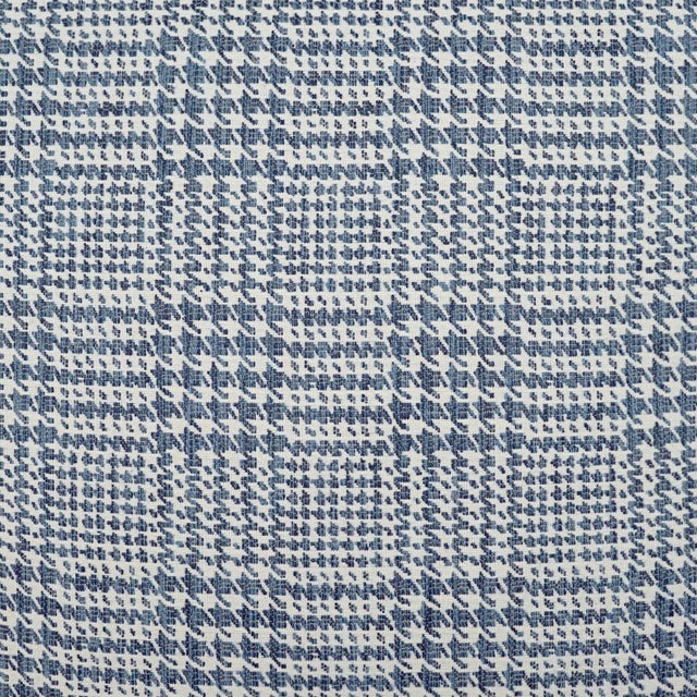 Blue and White Plaid Lumbar Pillows - A Pair For Sale - Image 4 of 4