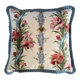 Jean Monro Radclyffe Stripe Chintz 16 X 16 Decorative Pillow With Down Feather Insert For Sale