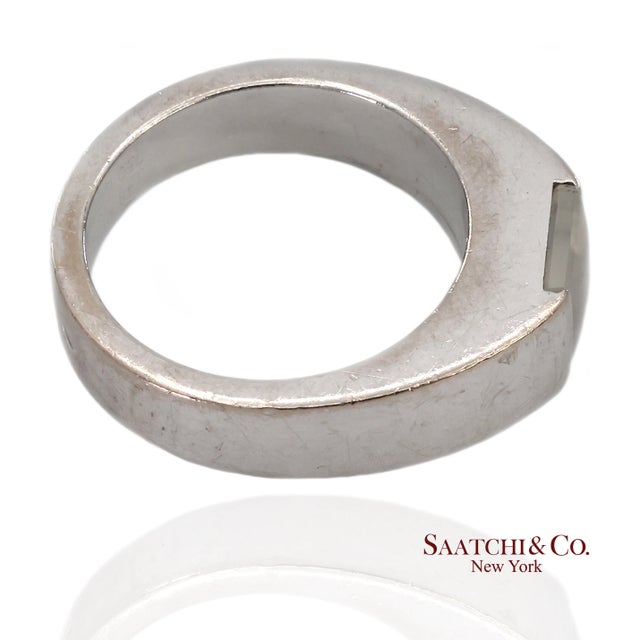 Vintage Cartier Tank Moonstone Ring Metal Type: 18K White Gold Total Item Weight: 9.9 Grams Ring Size: 5 (Resizable)...
