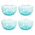 Pescara White Dot Condiment Glass Bowls - Aqua Blue, Set of 4 For Sale