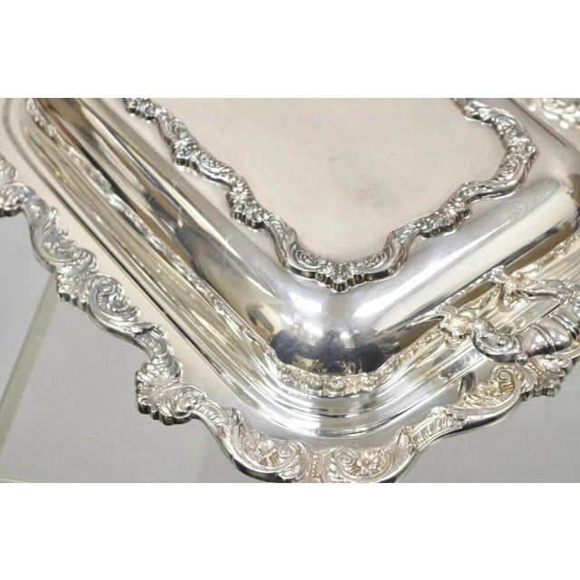 Vintage Poole Silver Co Victorian Silver Plated Serving Platter W/ Wooden Handle For Sale - Image 12 of 12