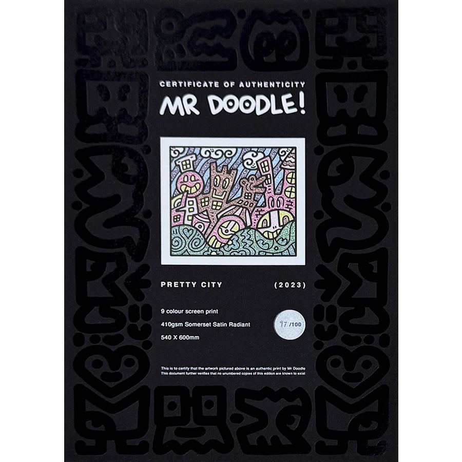 Mr Doodle, Pretty City (Framed Hand Signed Screen Print) | Chairish