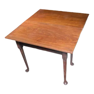 Antique Queen Anne Singular Drop Leaf Table With Drawer