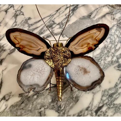 Butterfly Wall Sconce with Wings in Agate by Hubert Dénia for Honoré Paris, 1950s For Sale - Image 10 of 10