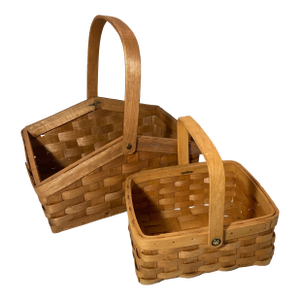 American Baskets. Two Iconic, Authentic Longaberger Maple Wood Baskets Handcrafted in Dresden, Ohio.