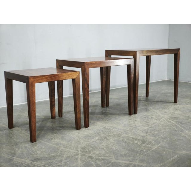 Nesting Tables by Severin Hansen for Haslev, Denmark, 1960s, Set of 3 For Sale - Image 12 of 18