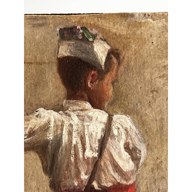 Neapolitan Artist, Genre Scene, 19th Century, Oil on Panel, Framed For Sale - Image 5 of 9