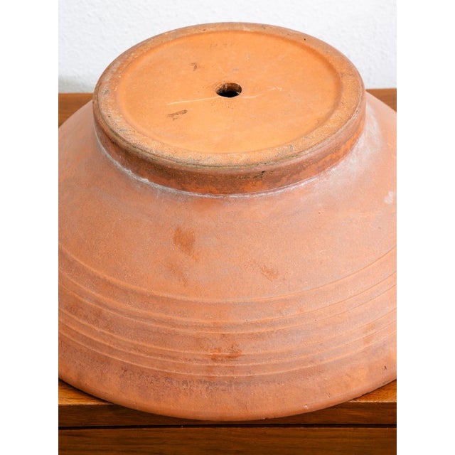 1960s Mid Century Modern Planter Terra Cotta Silma Italy Pottery Vintage Round 18" For Sale - Image 11 of 12