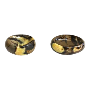 Septarian Bowls African Gemstone With Yellow Crystals Set of 2
