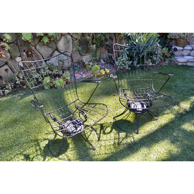 Homecrest 3 Pc Set Mid Century Homecrest Bottemiller Siesta Metal Patio Set, One Lounge Two Chairs For Sale - Image 4 of 4