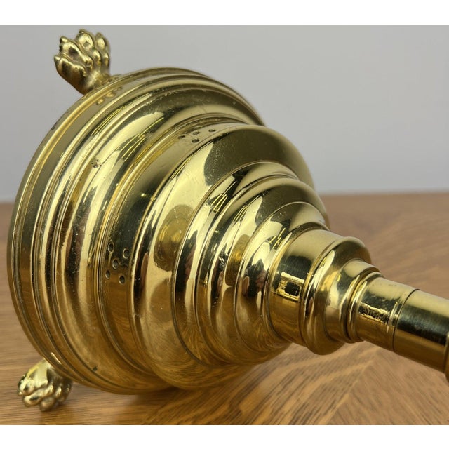 Vintage French Style Brass Gold Candleholders, Set of 2 For Sale - Image 14 of 18