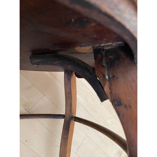 Brown Antique Round Barrel Back Spindle Chair For Sale - Image 8 of 12